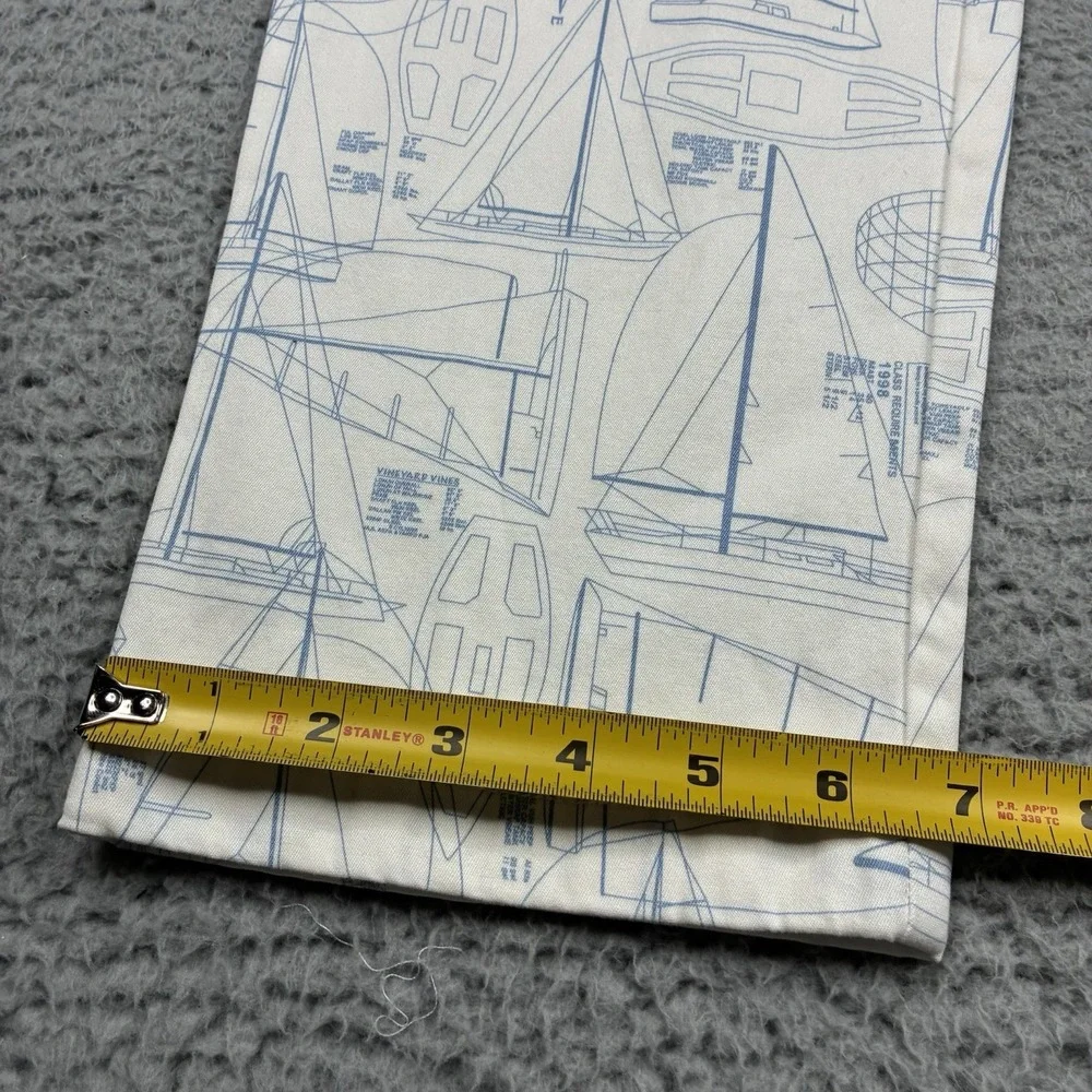 Vineyard Vines Breaker Pants Men's 32x32 White Nautical Print Straight Leg NWT